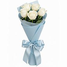 Букет 5 Белых роз Проуд в Комсомольском Республика Дагестан