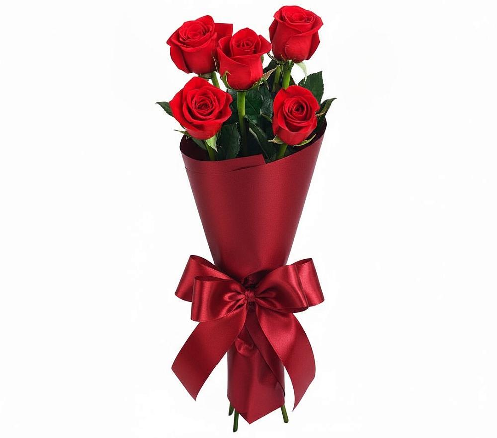 Букет 5 Красных роз Эдлесс Лав в Комсомольском Республика Дагестан
