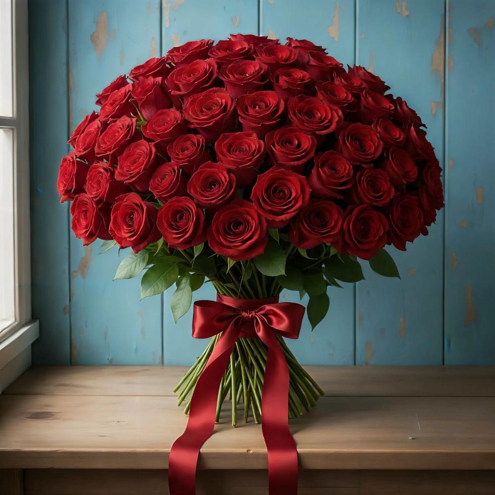 Букет Красные розы Блэк Меджик в Комсомольском Республика Дагестан