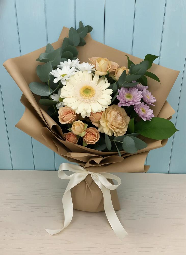 Букет цветов из: Герберы и Хризантемы в Комсомольском Республика Дагестан