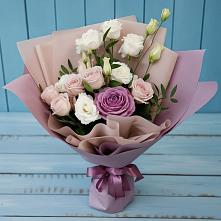 Букет цветов из:  Розы и Лизиантусы #REPLACE_PRED# Комсомольском Республика Дагестан