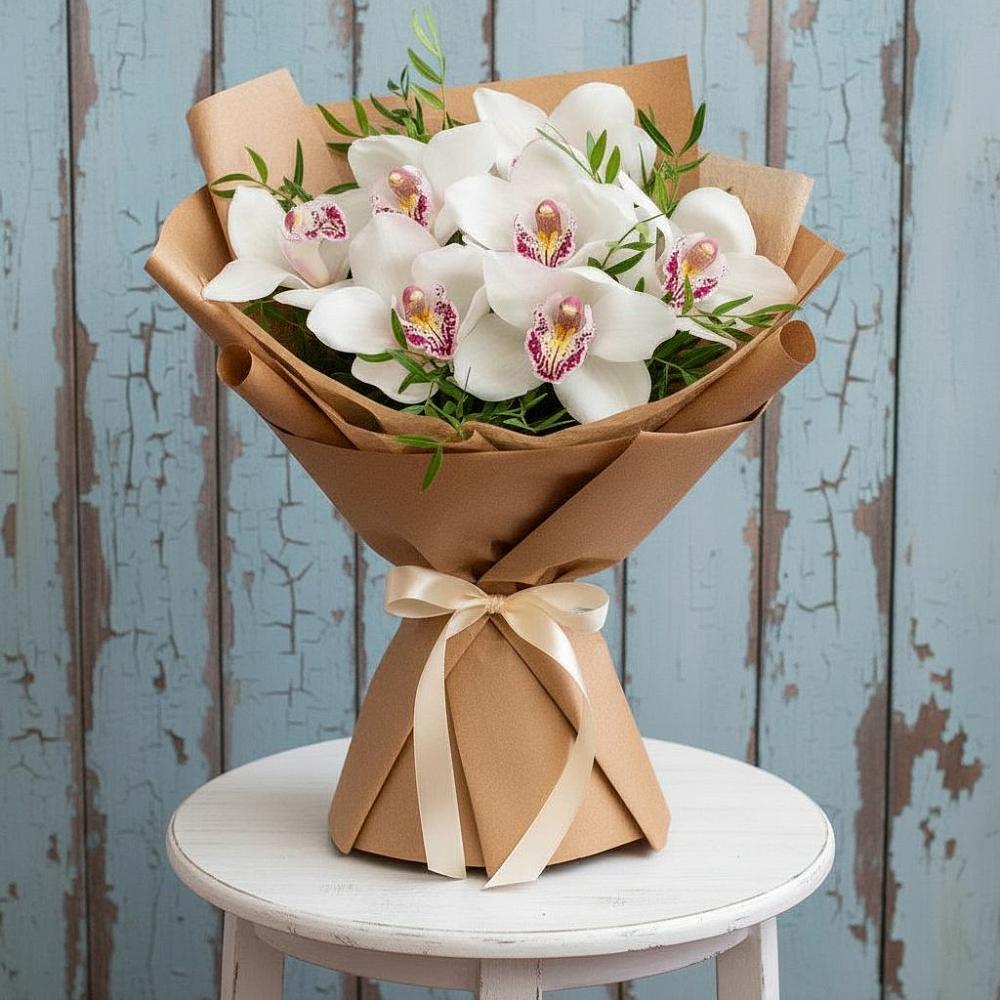 Букет цветов из: Орхидеи и Розы в Комсомольском Республика Дагестан