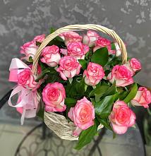 Цветочная композиция из Розы в корзине #REPLACE_PRED# Комсомольском Республика Дагестан