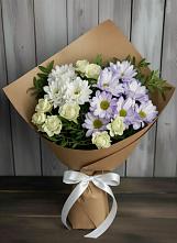 Букет цветов из:  Хризантемы и Розы в Комсомольском Республика Дагестан