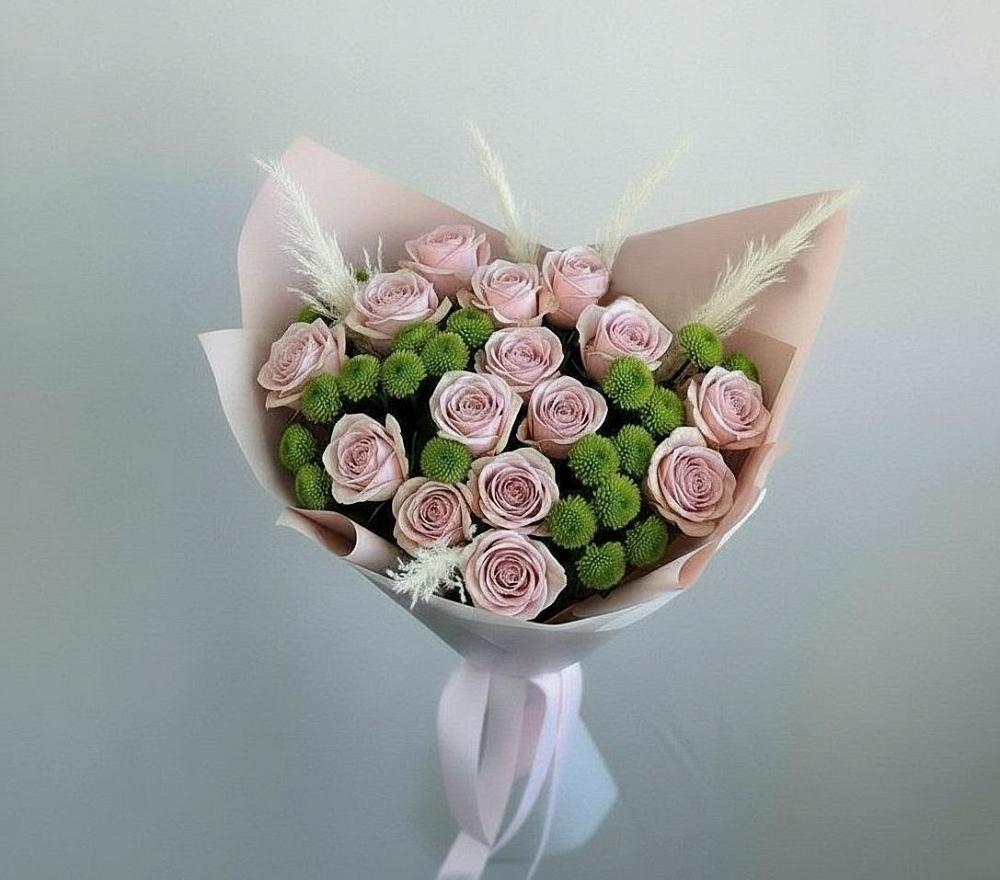 Букет цветов из: Розы и Хризантемы в Комсомольском Республика Дагестан