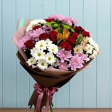 Букет цветов из:  Розы, Хризантемы и Альстромерии #REPLACE_PRED# Комсомольском Республика Дагестан