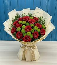 Букет цветов из:  Розы и Хризантемы в Комсомольском Республика Дагестан