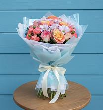 Букет цветов из:  Хризантемы и Розы в Комсомольском Республика Дагестан